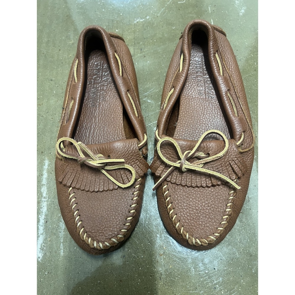 Minnetonka Moccasin Size 8 Mens Brown Pebbled Leather Driving Shoes — photo 2